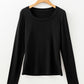 Solid Color Long Sleeve Fitted Top