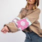 Flower Patchwork Exposed Seam Oversized Top