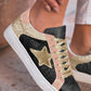 Star Patchwork Sequined Lace-up Sneakers