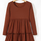 High Waist Long Sleeve Mini Dress
