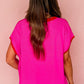 Contrast Trim Round Neck Short Sleeve Loose Knit Sweater