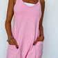 Sleeveless Pocketed V Neck Jersey Romper