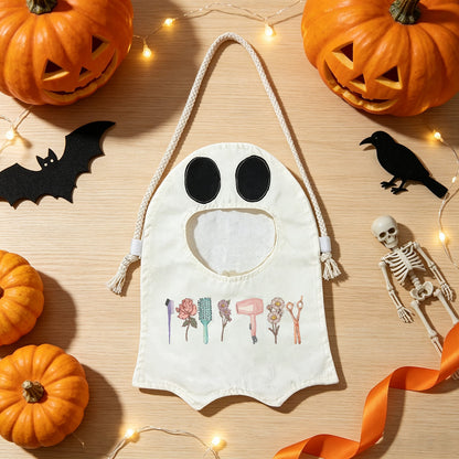 Custom Ghost Shape Heat Transfer Print Treat Bag
