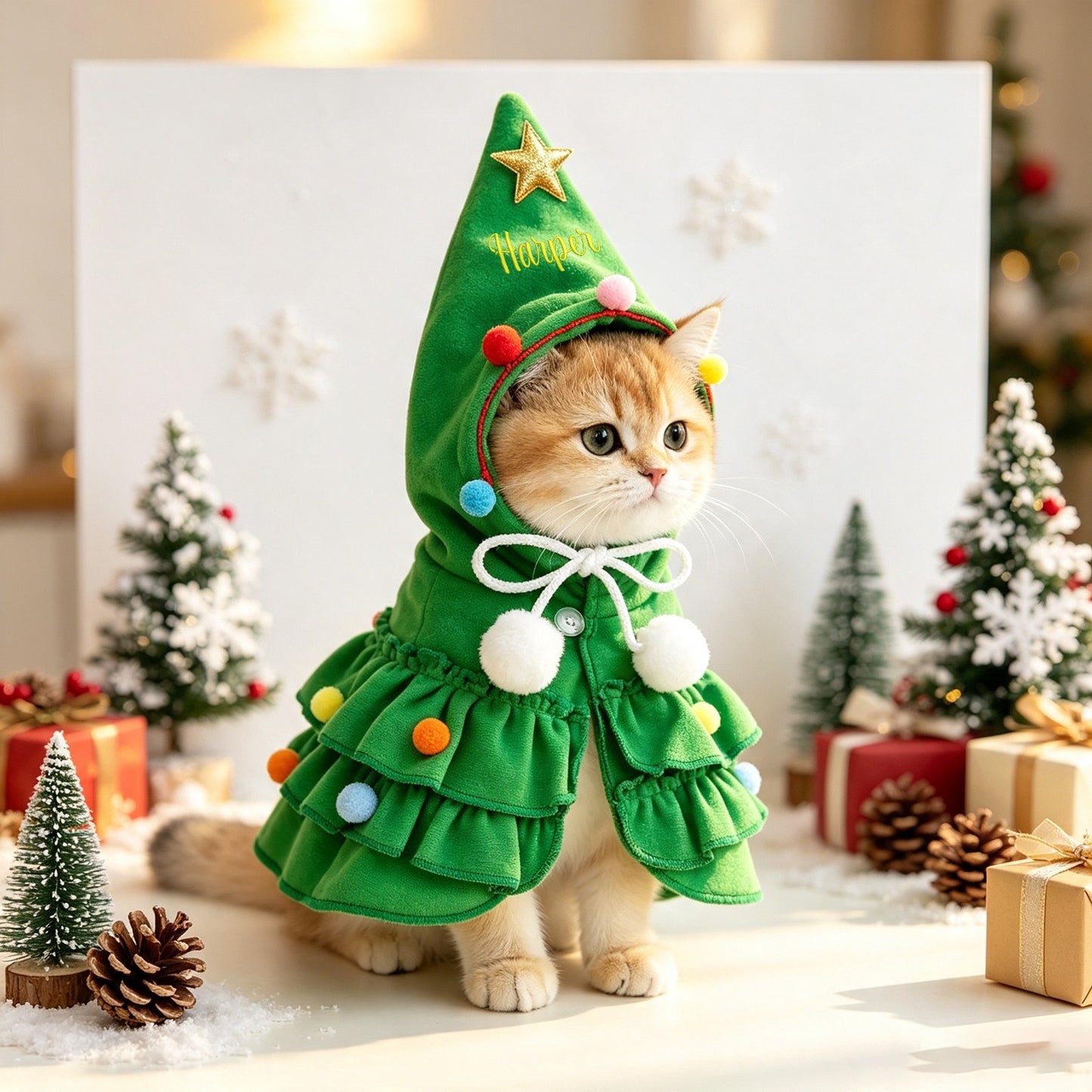 Embroidered Name Pet Christmas Cape