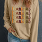 Thankful Repeated Print Drop Shoulder Casual Sweatshirt