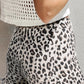 Leopard Frayed Hem Denim Shorts
