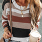 Neck Colorblock Knit Sweater