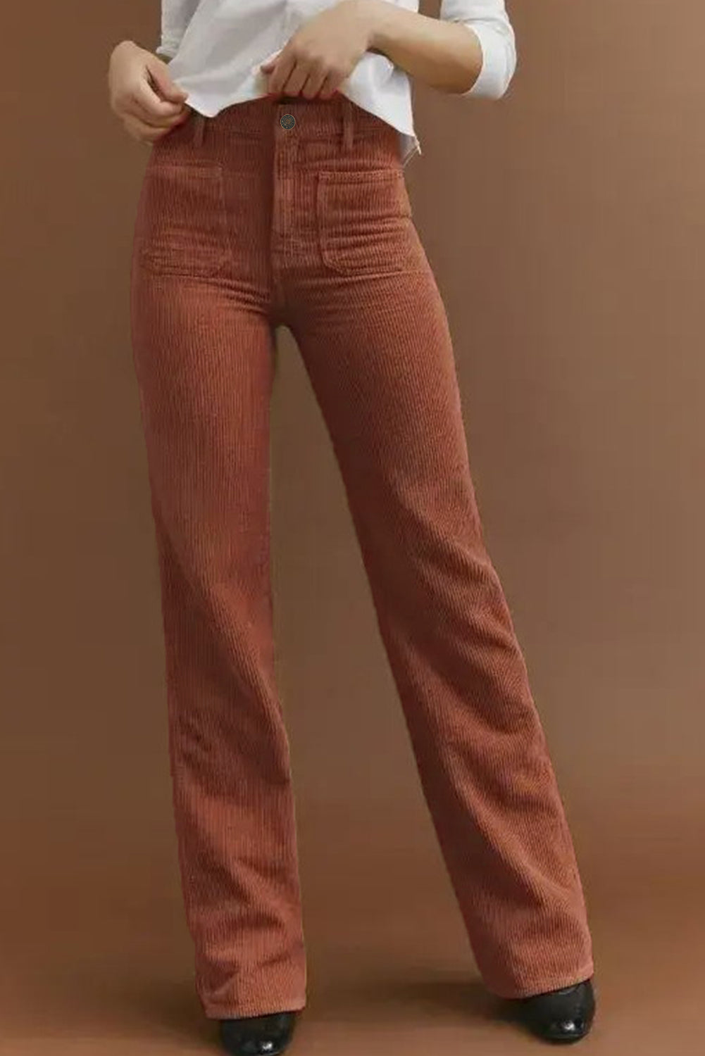 Western High Waist Corduroy Pants