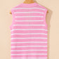 Stripe V Neck Gold Buttons Elegant Sweater Vest