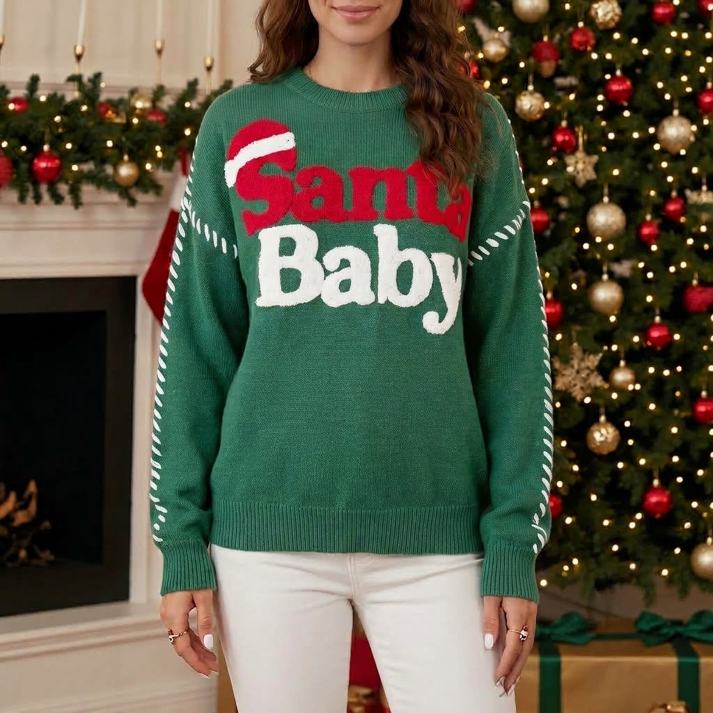 Santa Baby Graphic Christmas Sweater