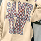 GAME DAY Checkered Letter Graphic Oversize Sweatshirt