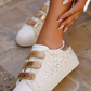 Star Patchwork Sequined Lace-up Sneakers