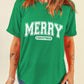 MERRY CHRISTMAS Letter Graphic Loose T Shirt