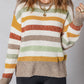 Stripe Drop Shoulder Crew Neck Sweater