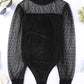 Sheer Dotty Long Sleeve Ribbed Velvet Bodysuit