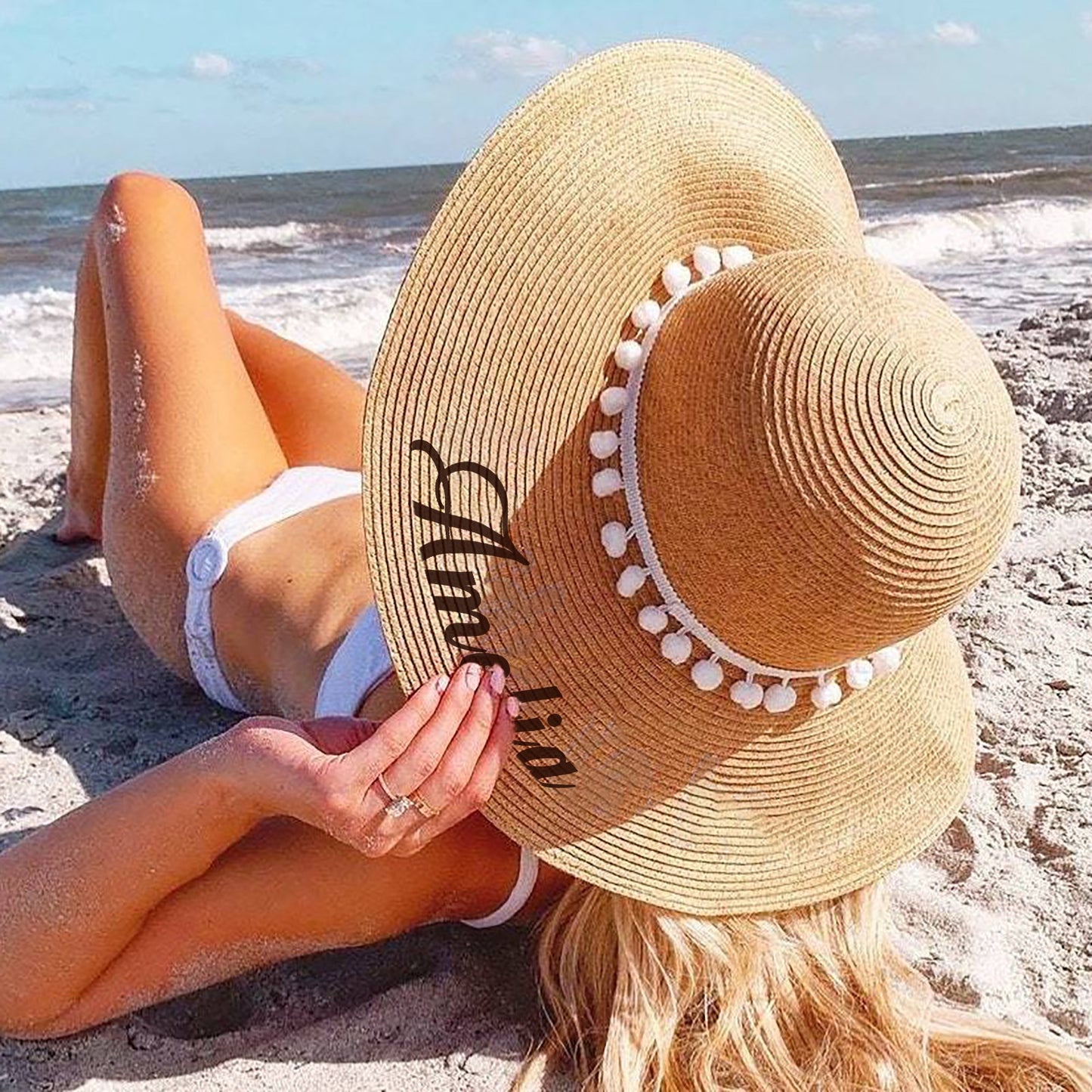 Women's Personalized Summer Straw Hat