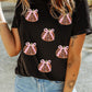 Sequin Bow Pumpkin Patched Cotton Blend T Shirt