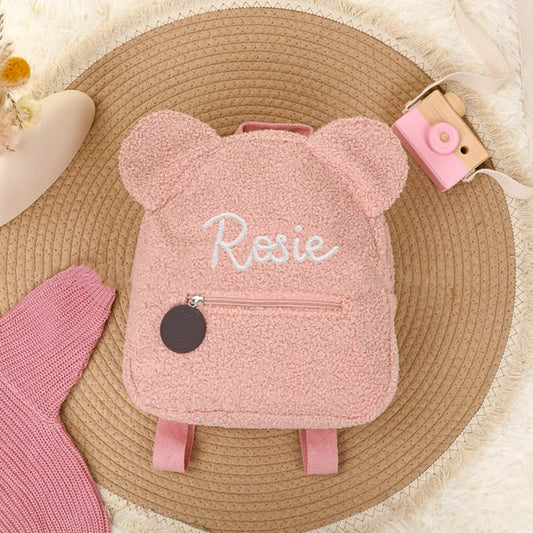 Personalized Teddy Bear Ears Sherpa Backpack