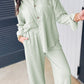 Textured Patched Chest Pocket Shirt and Pants Set