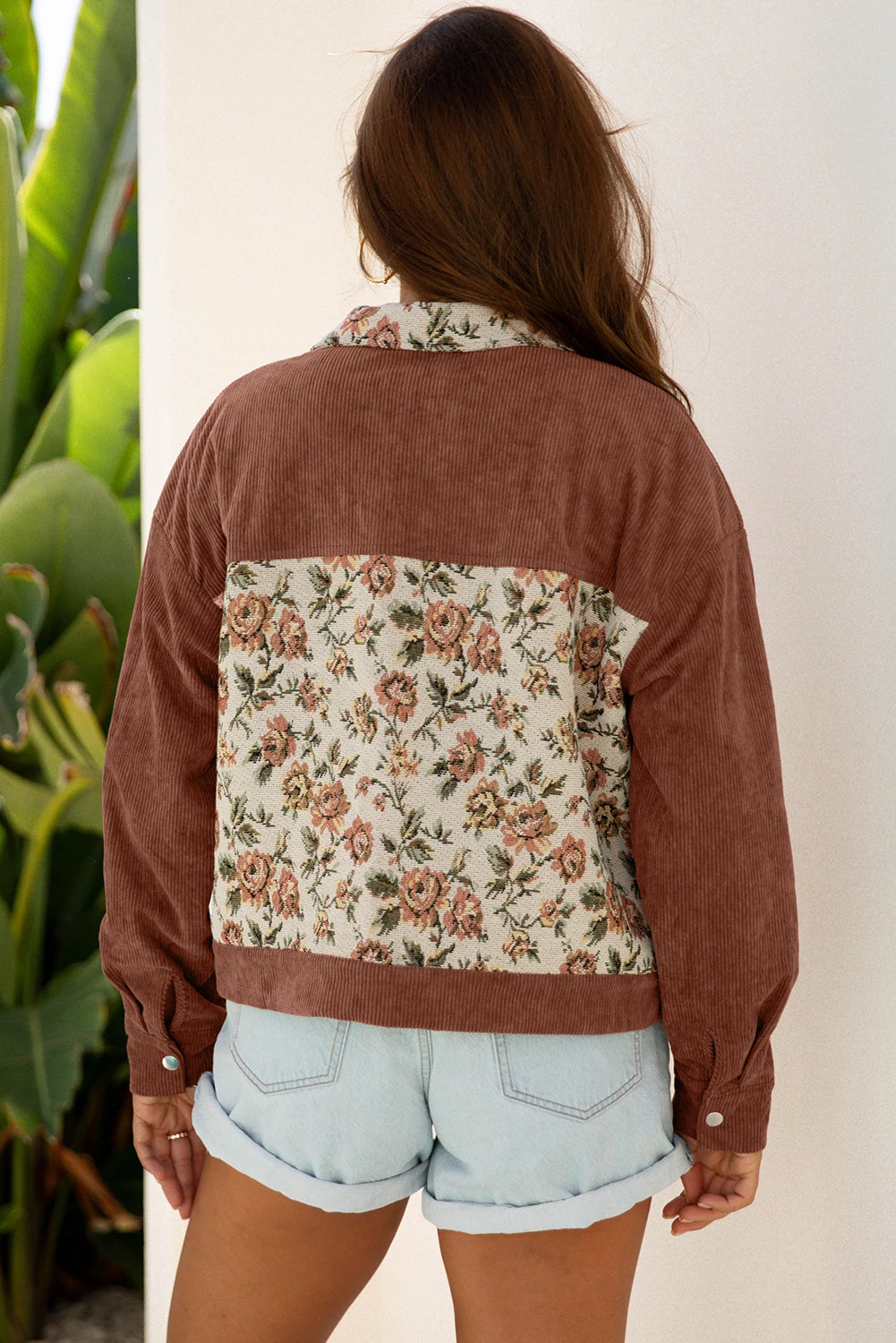 Floral Patchwork Shirt Style Jacket