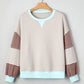 Striped Colorblock Patchwork Drop Shoulder Sweatshirt