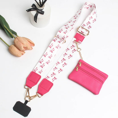 Phone Sling Shouder Strap with Coin Purse-Bow Print