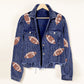 Corduroy & Sequins Football Jacket