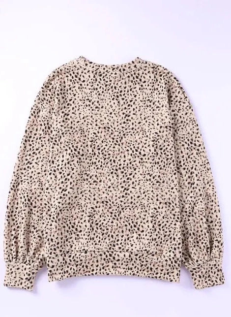 Crew Neck Leopard Sweatshirt