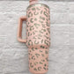 Leopard Stainless Steel Handle Insulated Tumblers