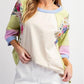 Pinstriped Color Block Patchwork Top