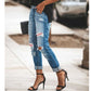 Women's Ripped Print Jeans