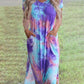 Tie-dye Color Contrast Dress
