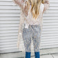 Sequined Sheer Long-sleeved Cardigan