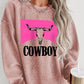 Print Corded Pullover Sweatshirt