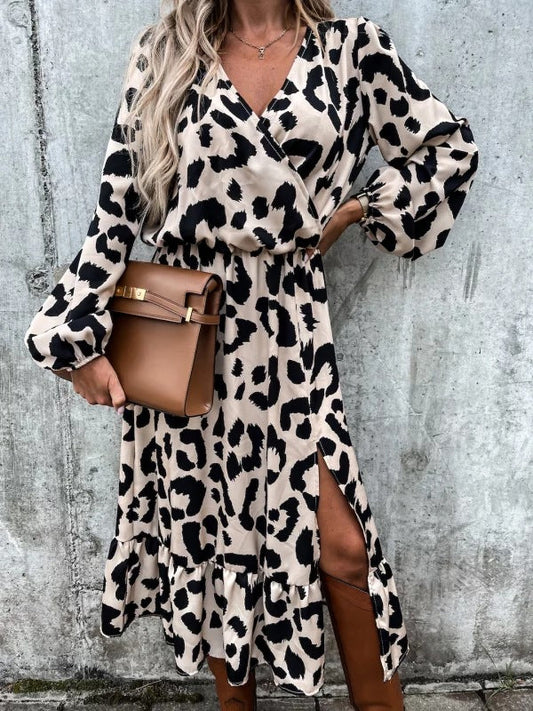 Printed Balloon Sleeve Dress