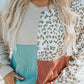 Leopard Patchwork Color Block Long Sleeve Top