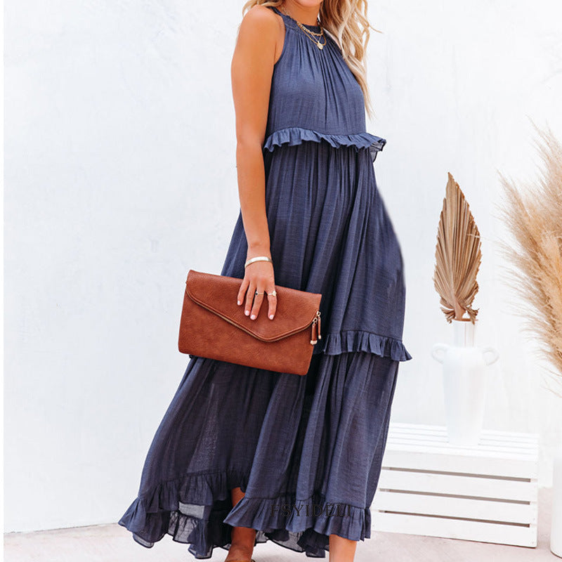 Pleated Sleeveless Dress