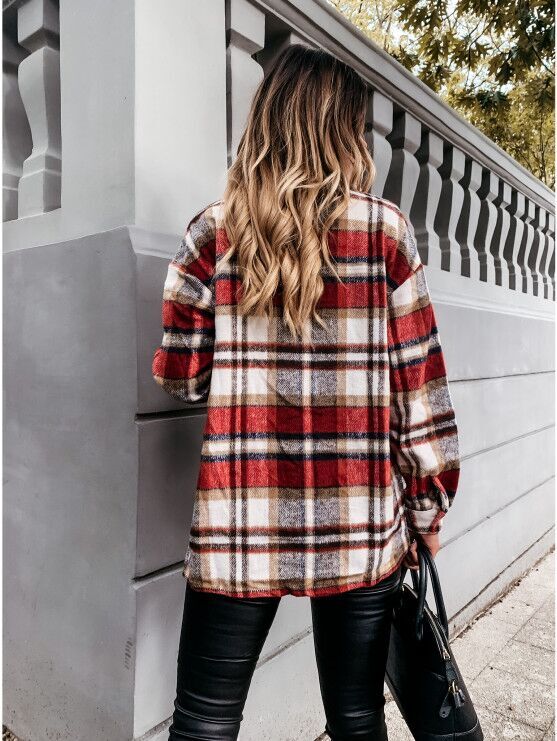 Long Sleeve Vintage Plaid Jacket