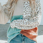 Leopard Patchwork Color Block Long Sleeve Top