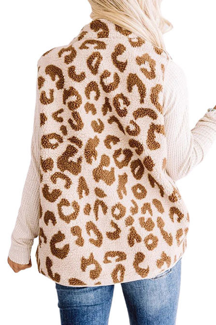 Leopard-print Vest Jacket