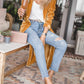 Women's Gold Velvet Long Cardigan