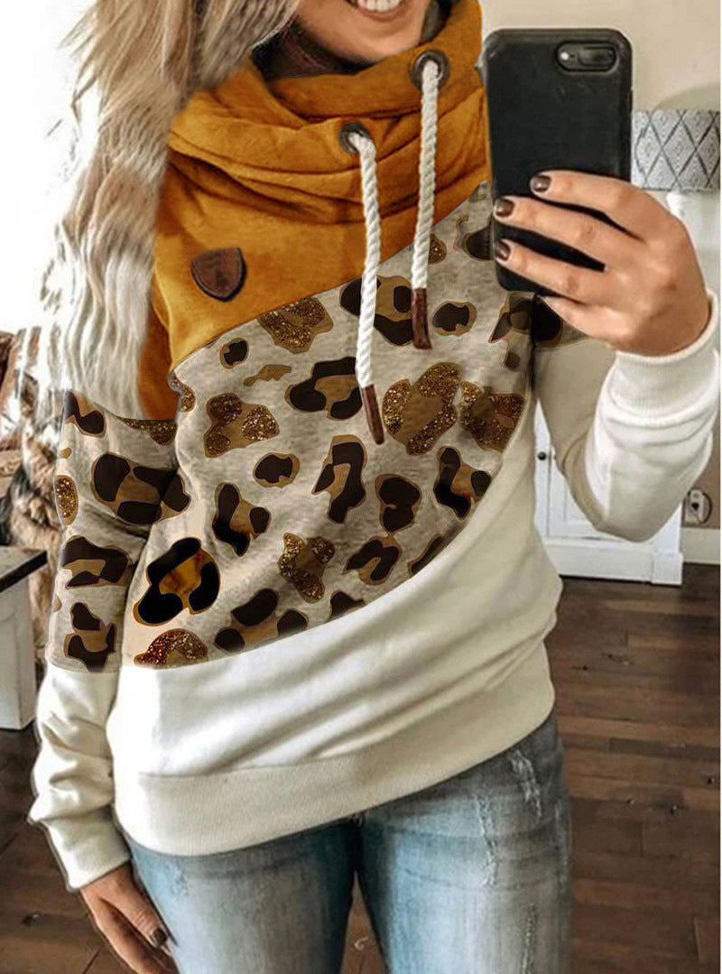 Leopard Print Hooded Sweatshirt