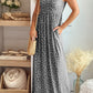 Leopard Sleeveless Pocket Maxi Dress