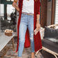 Women's Gold Velvet Long Cardigan