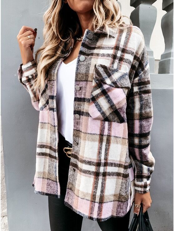 Long Sleeve Vintage Plaid Jacket