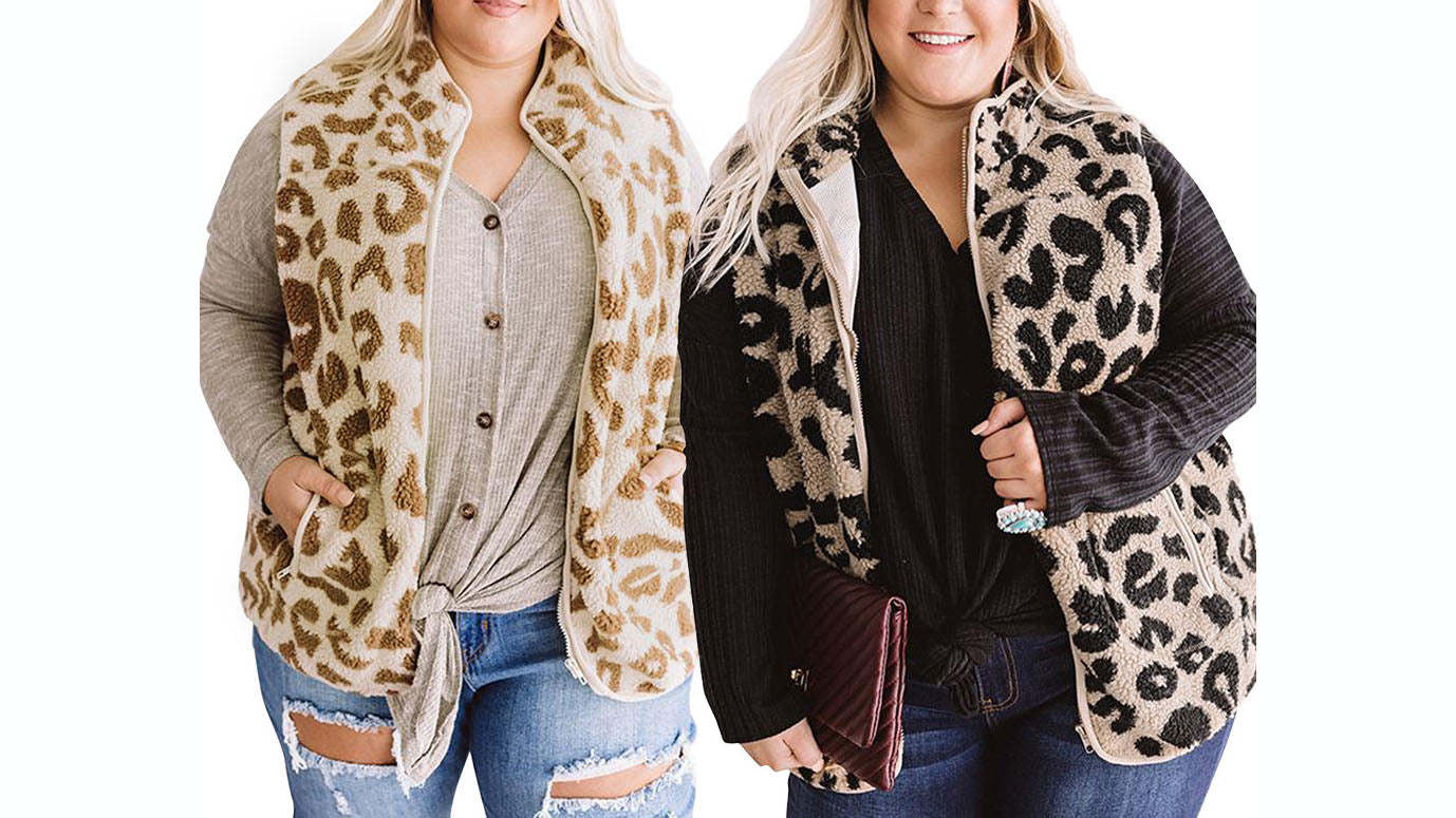 Leopard-print Vest Jacket