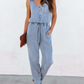 Sleeveless Denim Jumpsuit