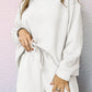 Textured Long Sleeve Top and Drawstring Shorts Set