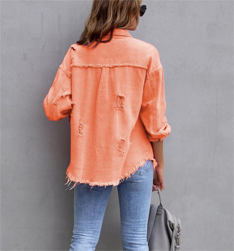 Loose Ripped Denim Jacket