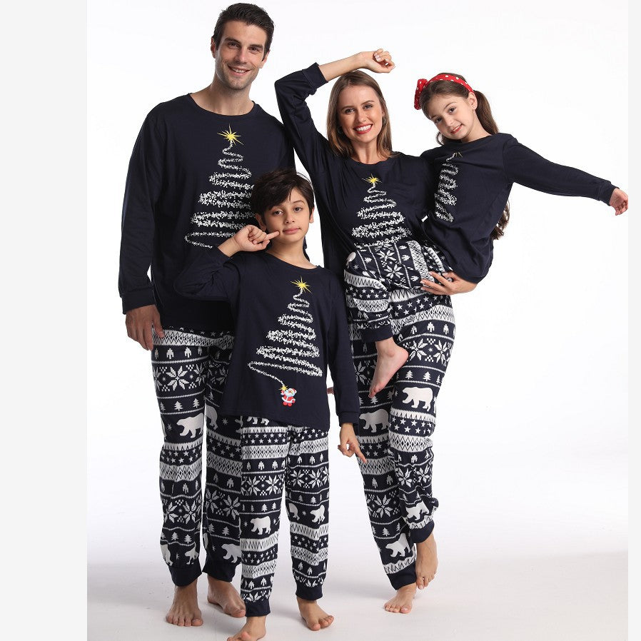 (01) Children's Christmas Pajamas Family set